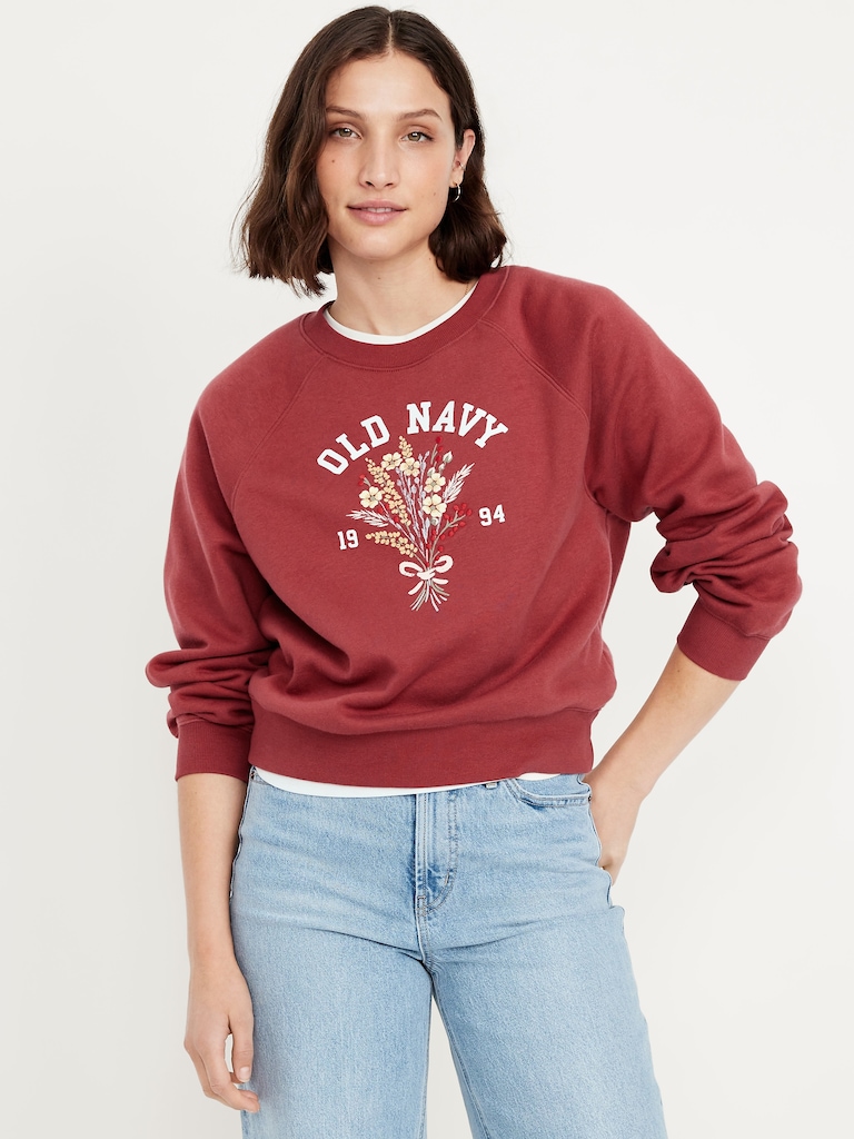 Vintage Crew-Neck Logo-Graphic Sweatshirt