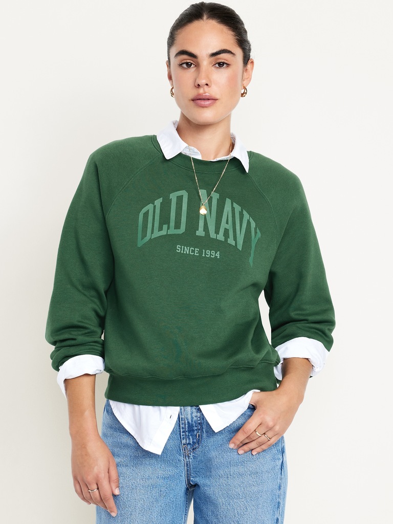 Vintage Crew-Neck Logo-Graphic Sweatshirt