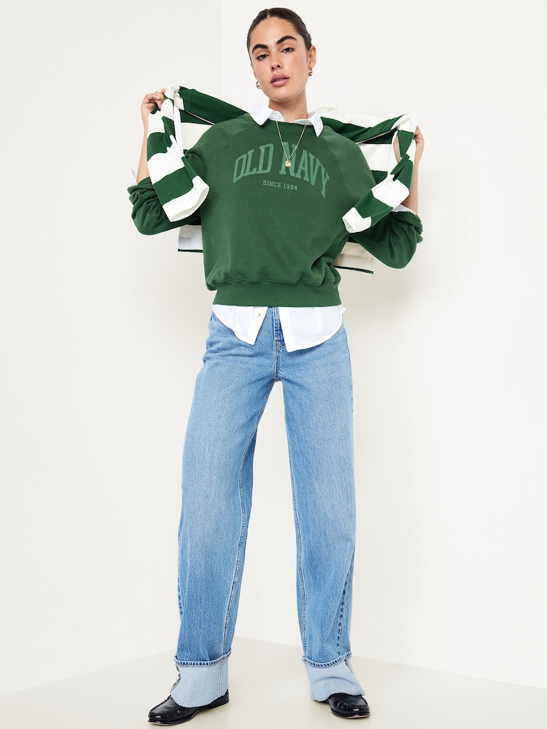 Vintage Crew-Neck Logo-Graphic Sweatshirt