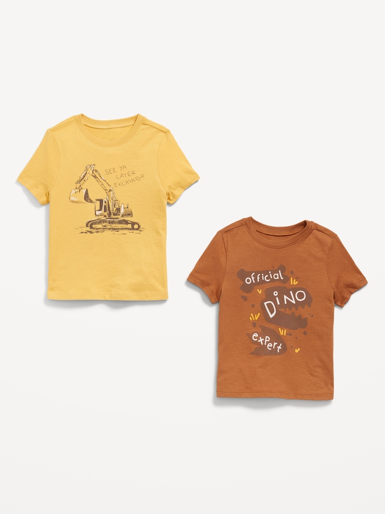 Unisex Short-Sleeve Graphic 2-Pack T-Shirt for Toddler