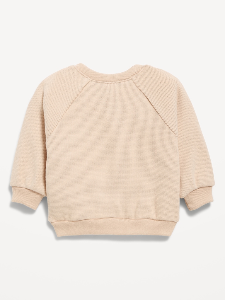 Cozy Long-Sleeve Henley Thermal-Knit Sweatshirt for Baby