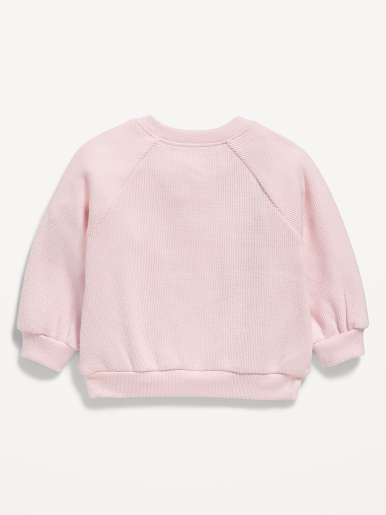 Cozy Long-Sleeve Henley Thermal-Knit Sweatshirt for Baby