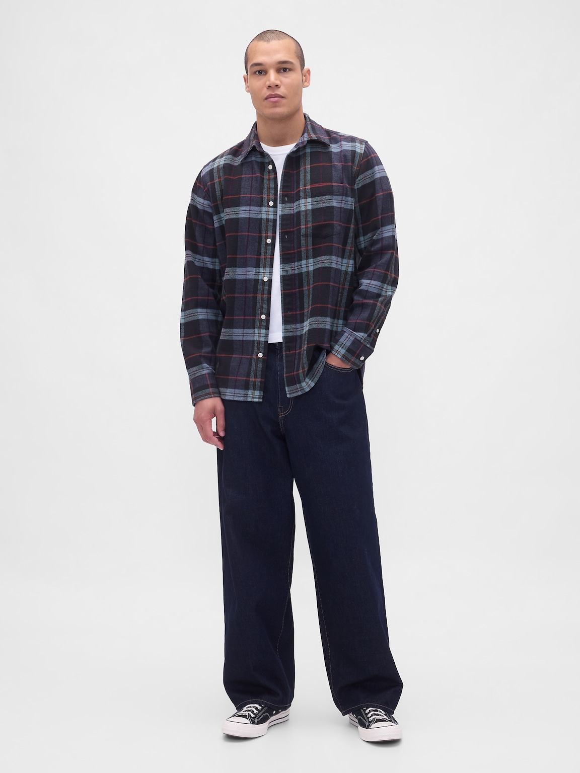 Organic Cotton Relaxed Flannel Shirt