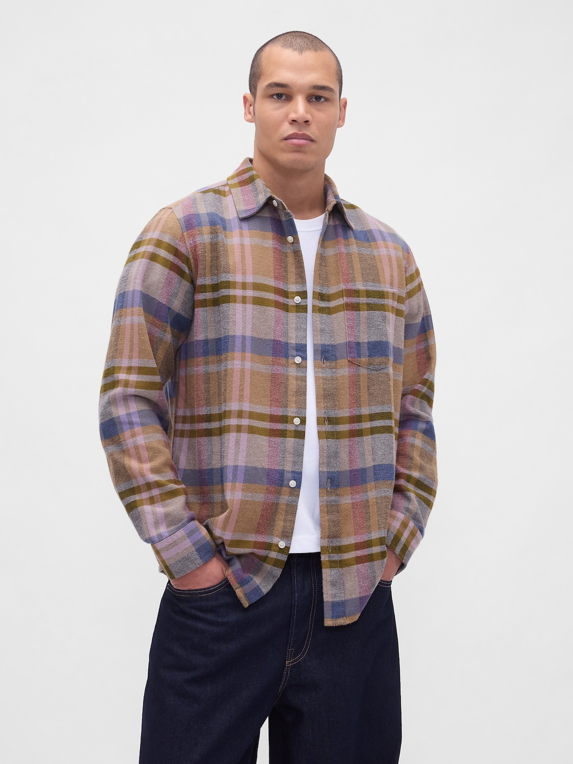 Organic Cotton Relaxed Flannel Shirt