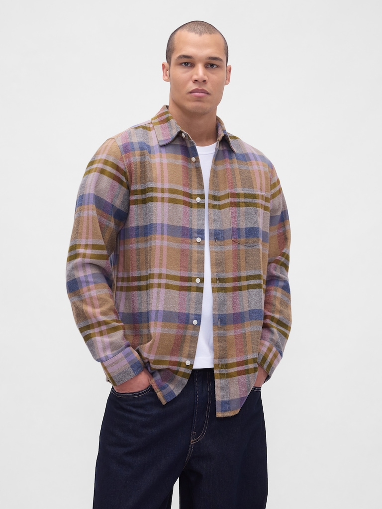 Organic Cotton Relaxed Flannel Shirt