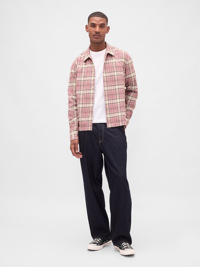 Organic Cotton Relaxed Flannel Shirt
