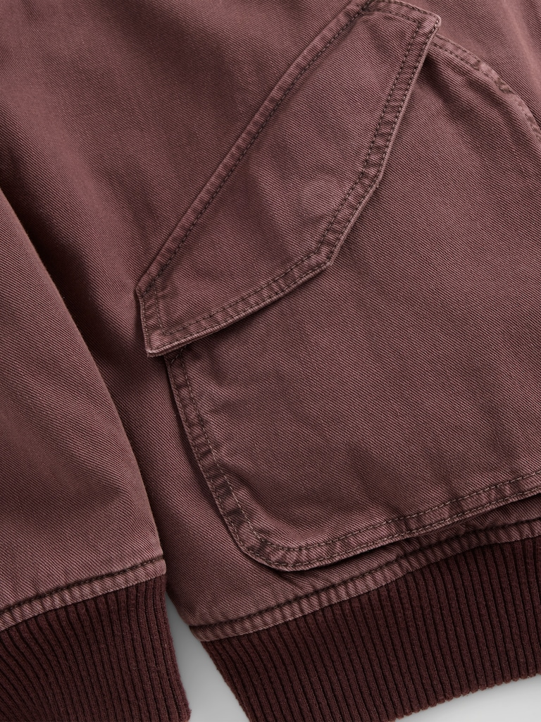 Washed Twill Bomber Jacket