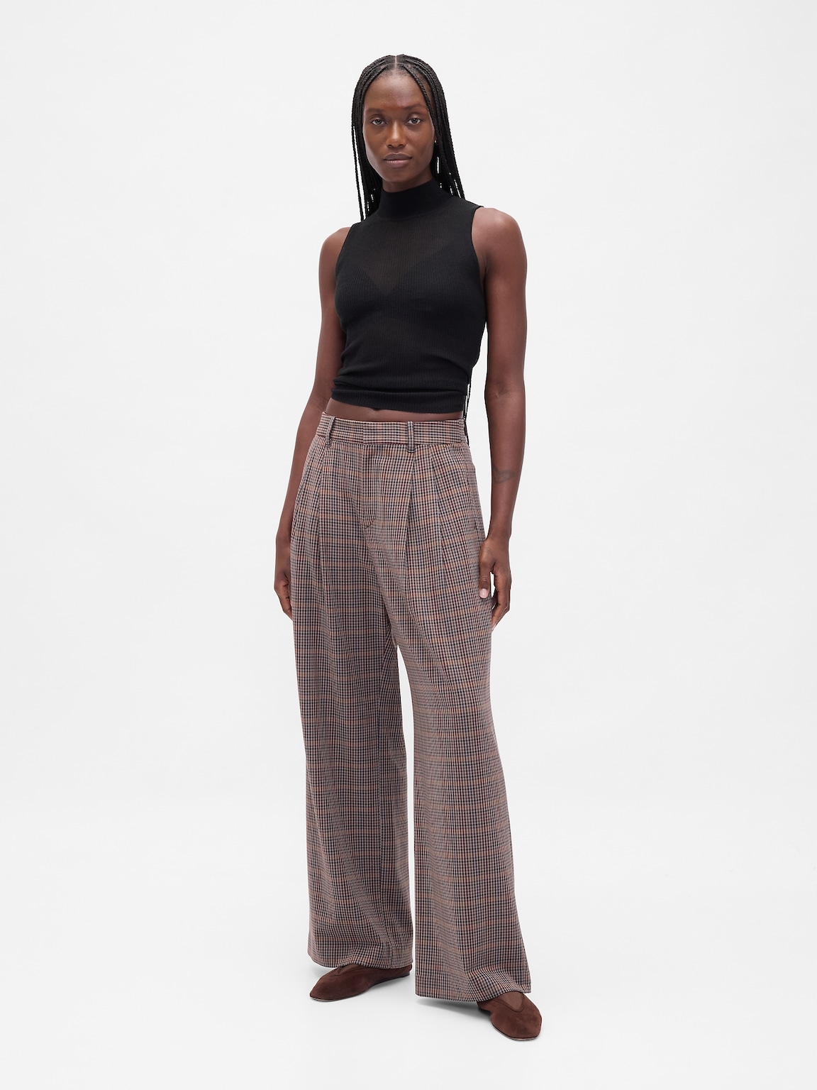 365 High Rise Brushed Twill Pleated Trousers