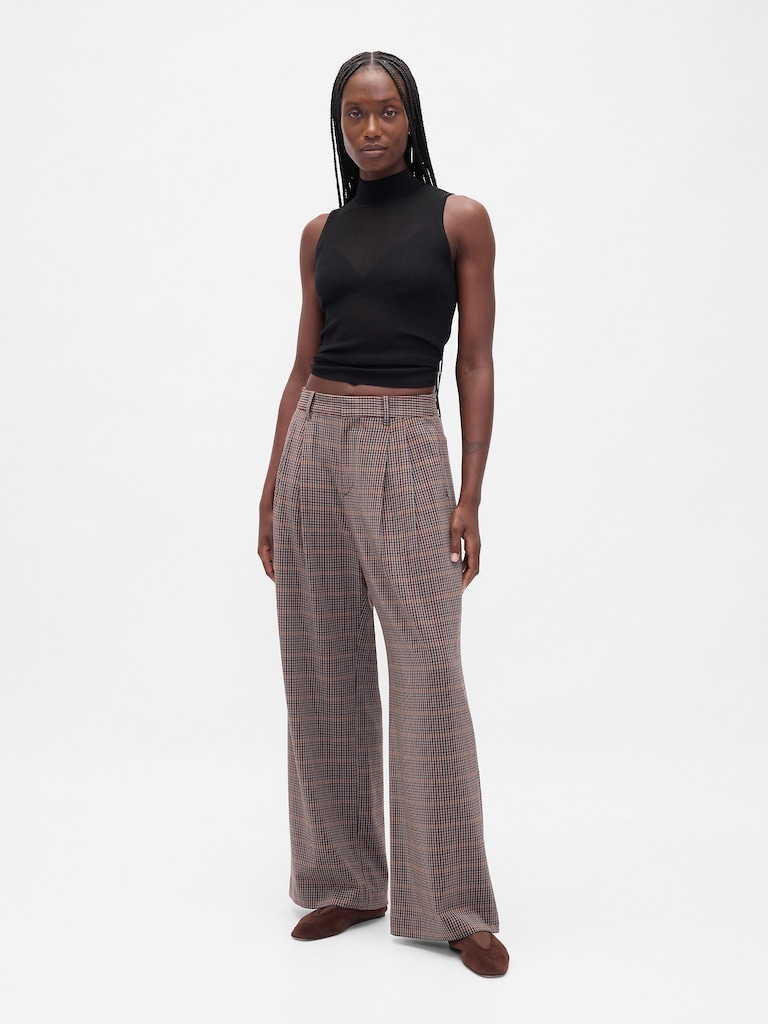 365 High Rise Brushed Twill Pleated Trousers