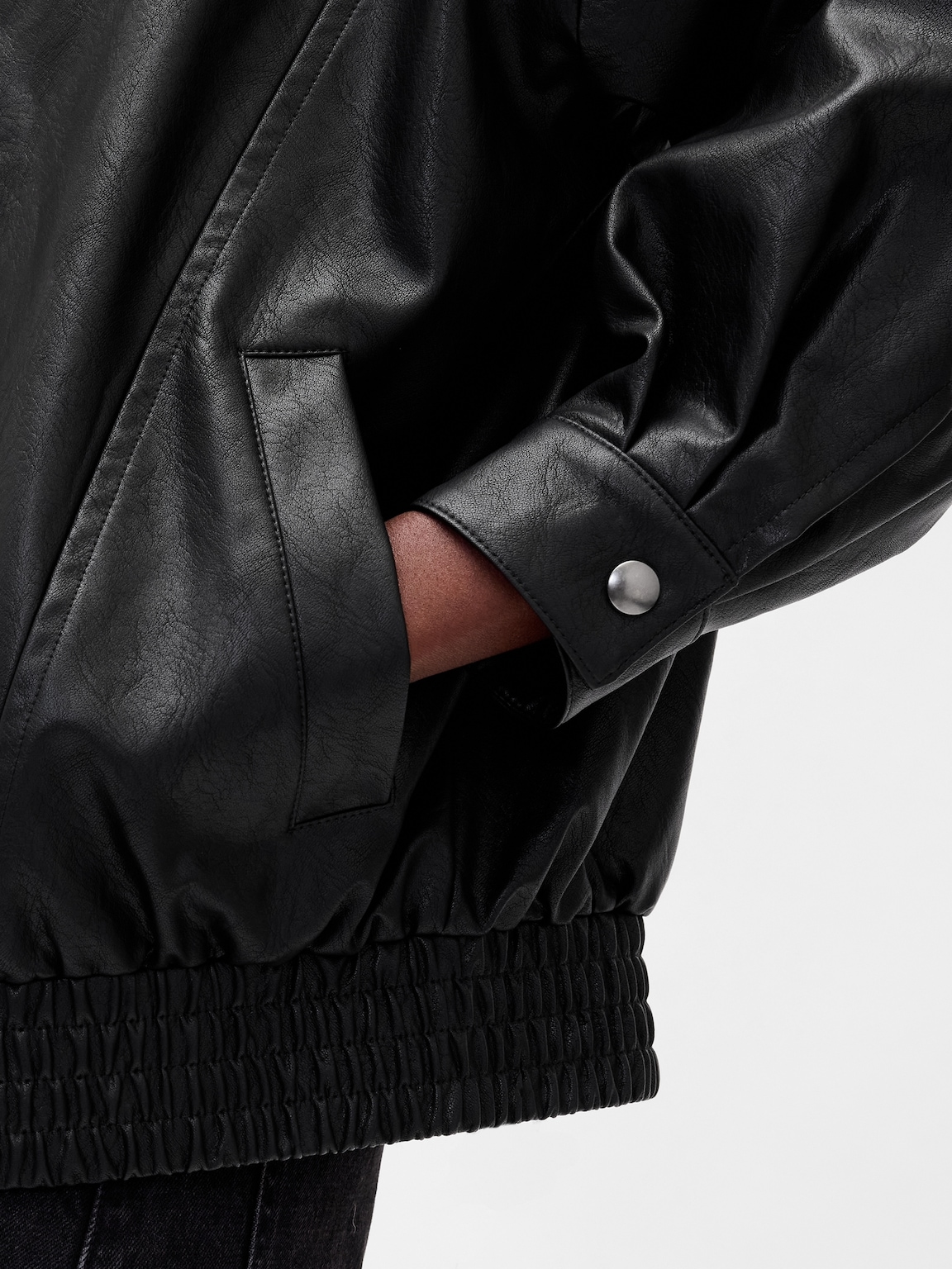 Oversized Vegan Leather Jacket