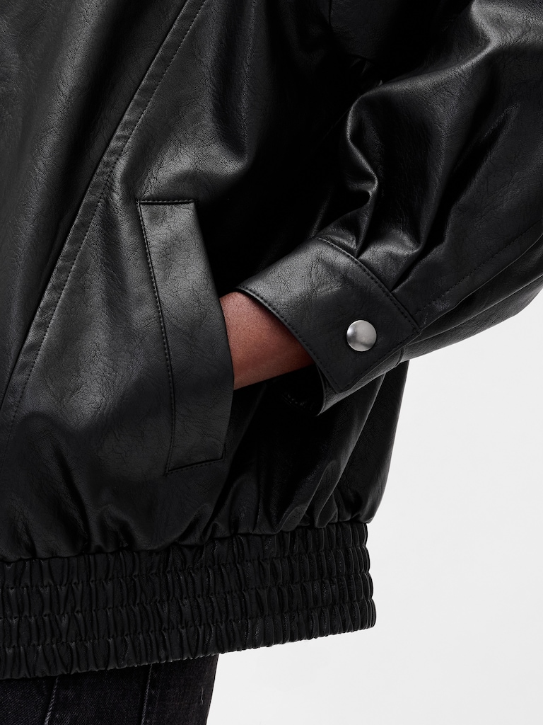 Oversized Vegan Leather Jacket