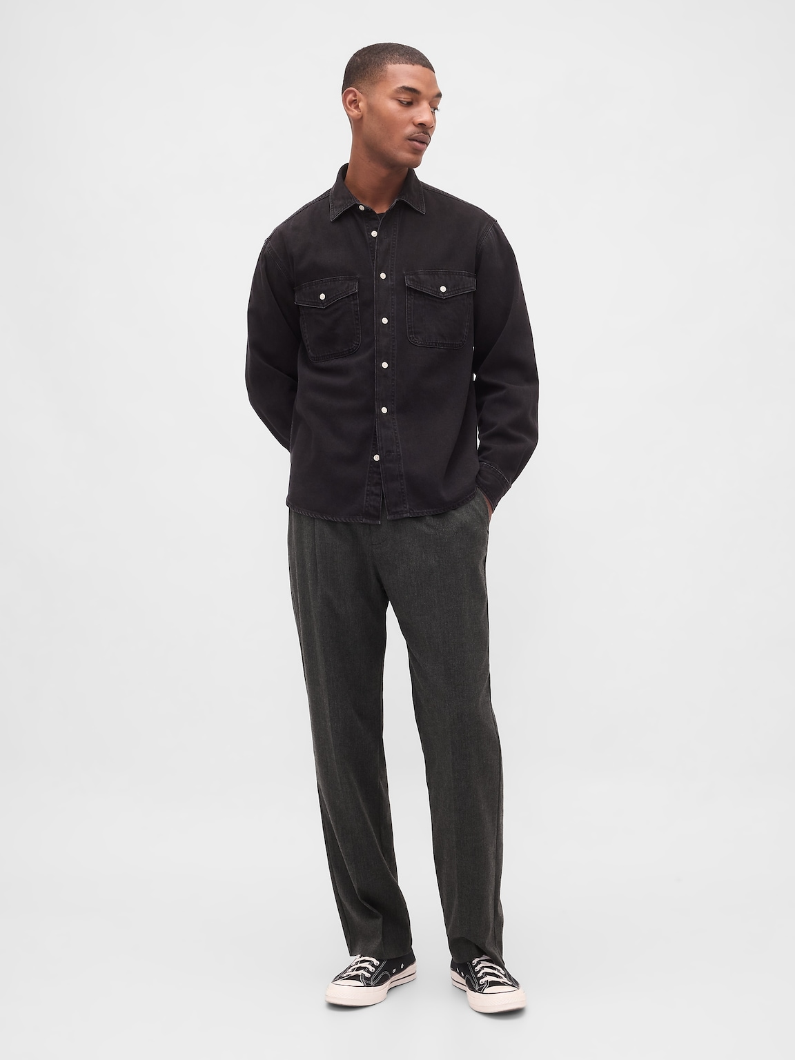 365 Wool-Blend Relaxed Trousers