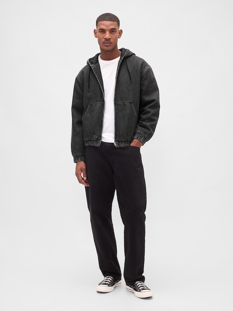 UltraSoft Denim Sherpa-Lined Zip Hoodie