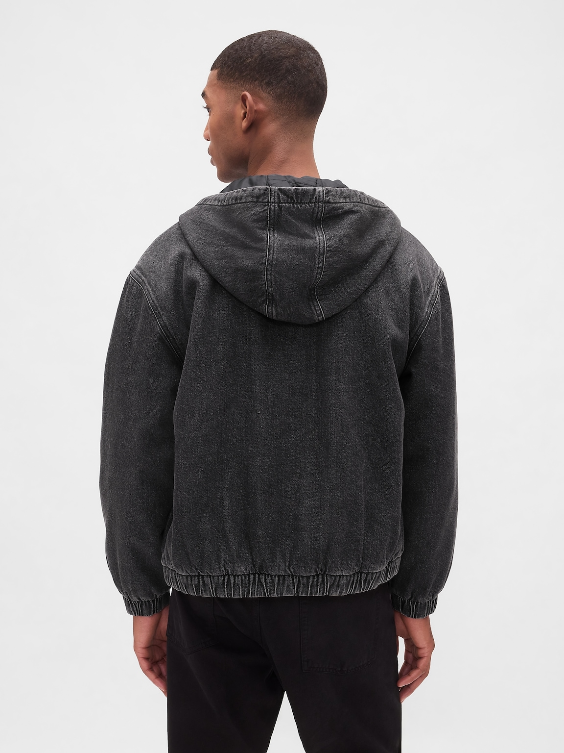 UltraSoft Denim Sherpa-Lined Zip Hoodie