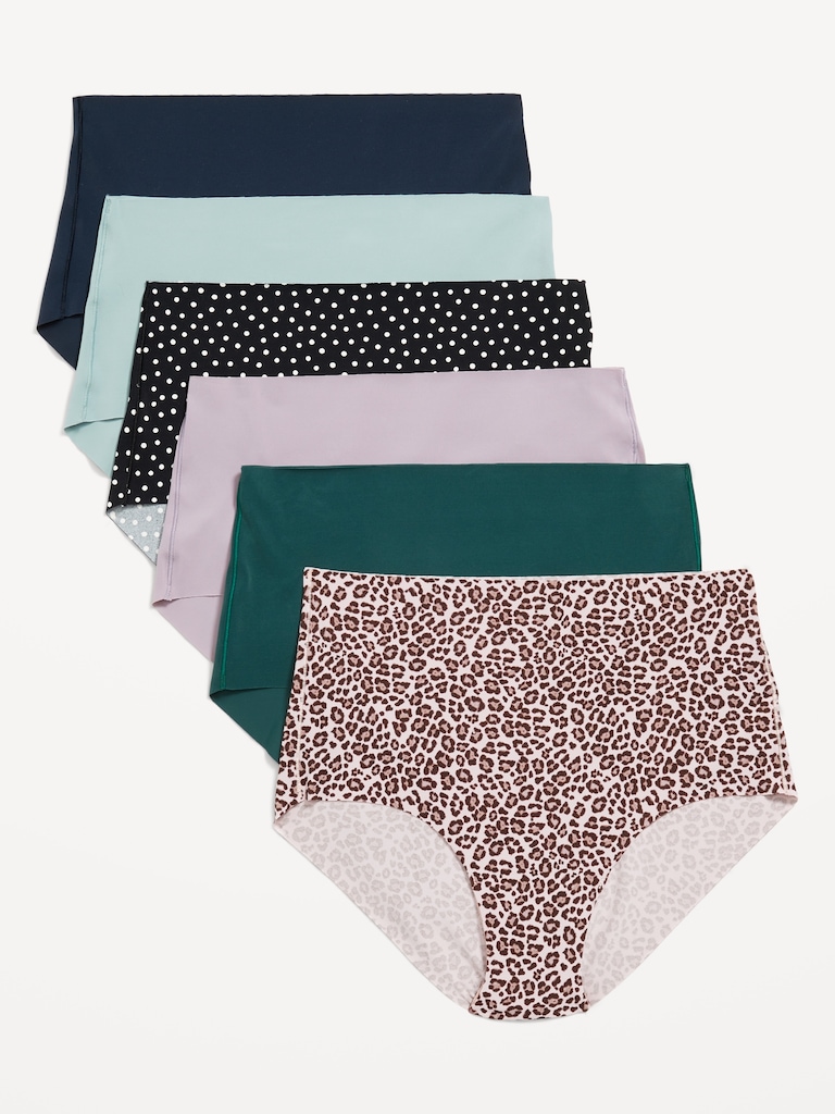 High-Waisted No-Show Brief Underwear 6-Pack