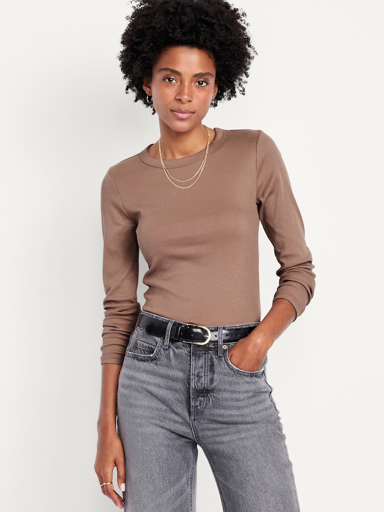 Snug Long-Sleeve Crew-Neck T-Shirt