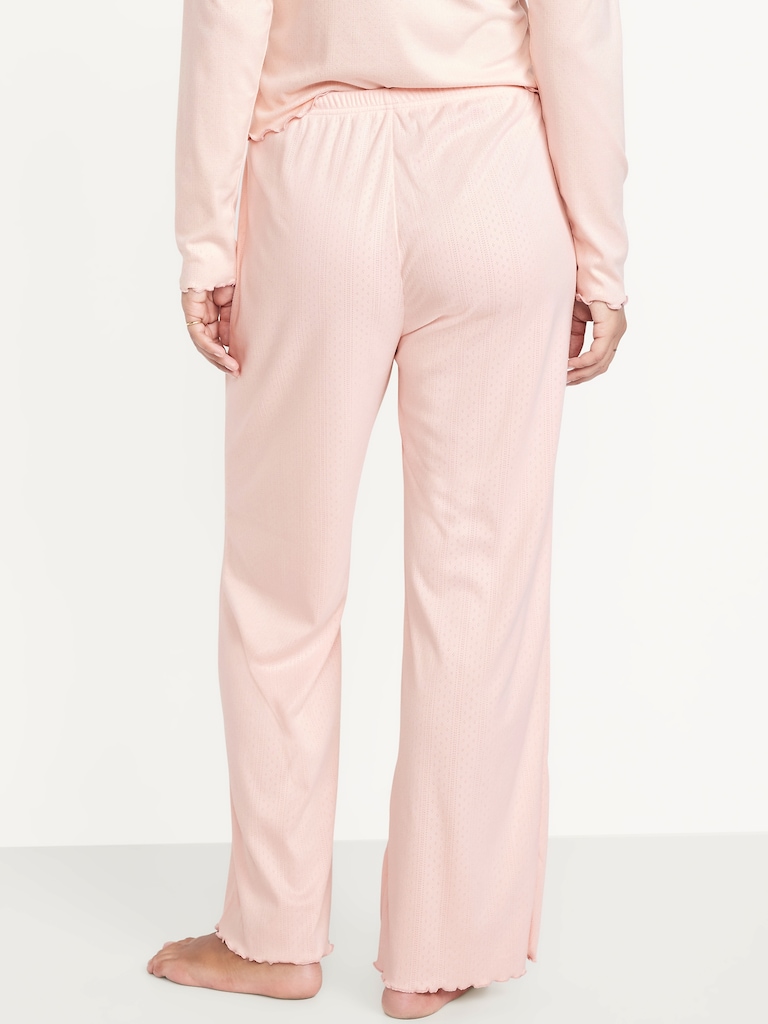 High-Waisted Cozy Rib Pajama Pants