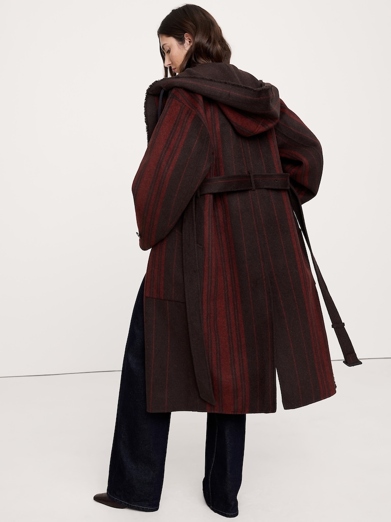 Double-Faced Wool-Blend Parka Coat