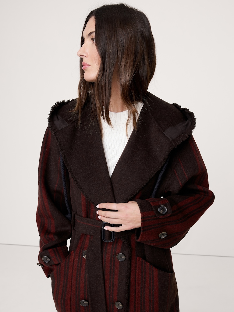 Double-Faced Wool-Blend Parka Coat