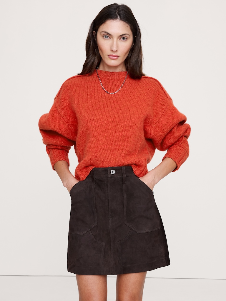 Merino-Cashmere Ribbed-Panel Sweater