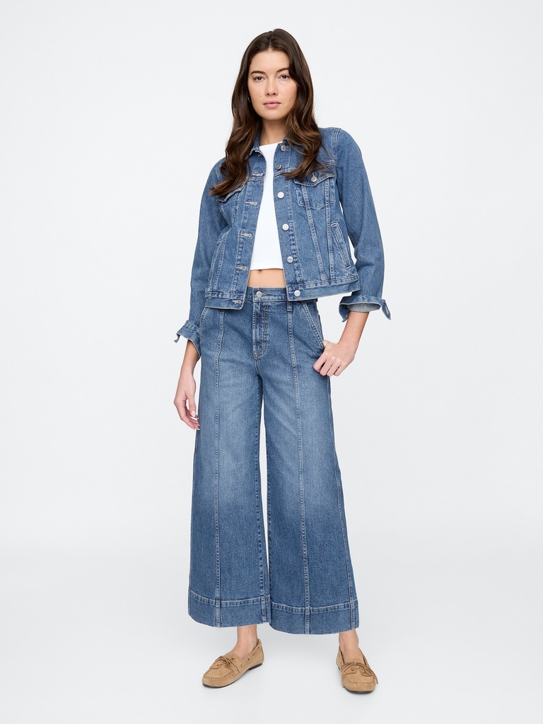 High Rise Wide-Leg Crop Jeans