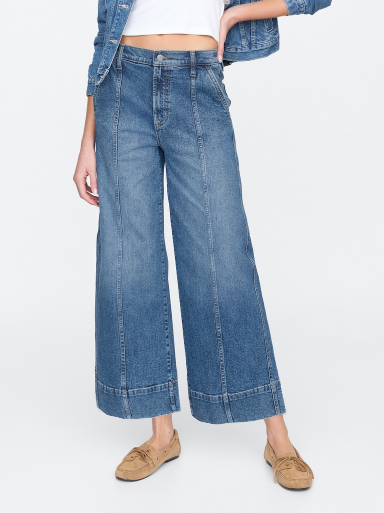 High Rise Wide-Leg Crop Jeans