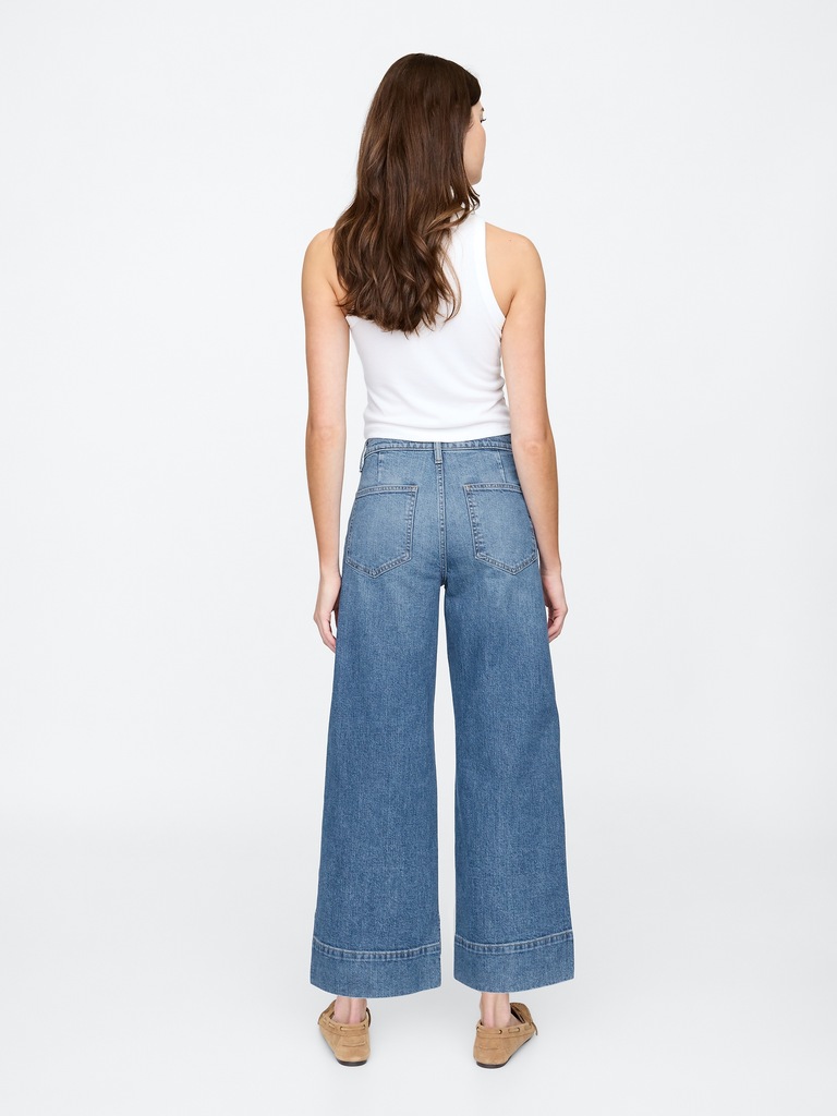 High Rise Wide-Leg Crop Jeans