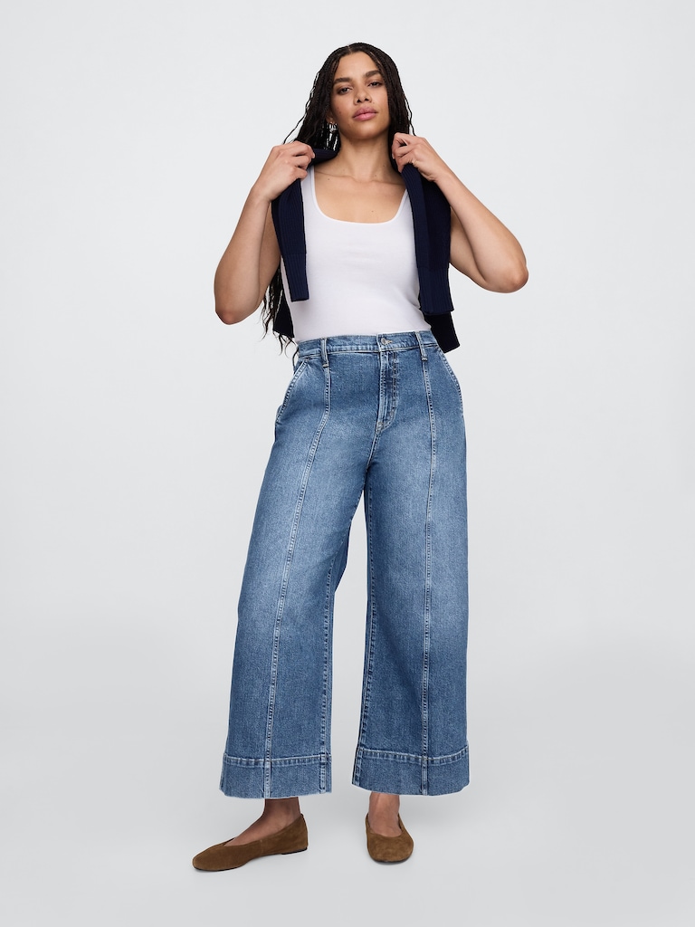 High Rise Wide-Leg Crop Jeans