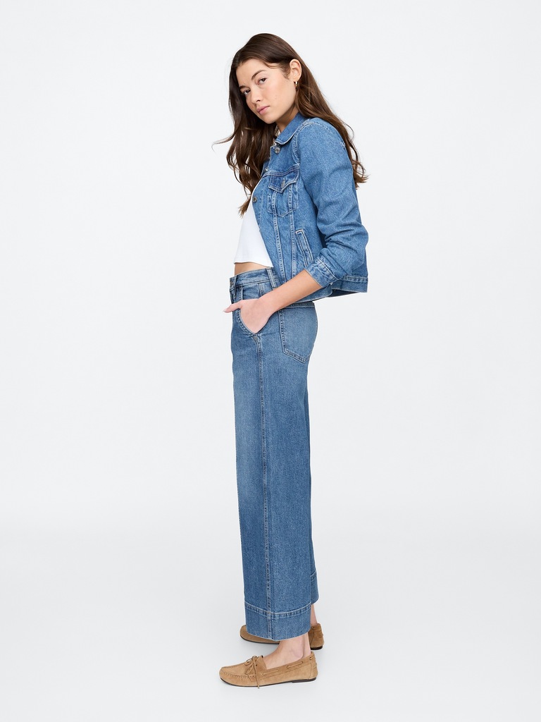 High Rise Wide-Leg Crop Jeans