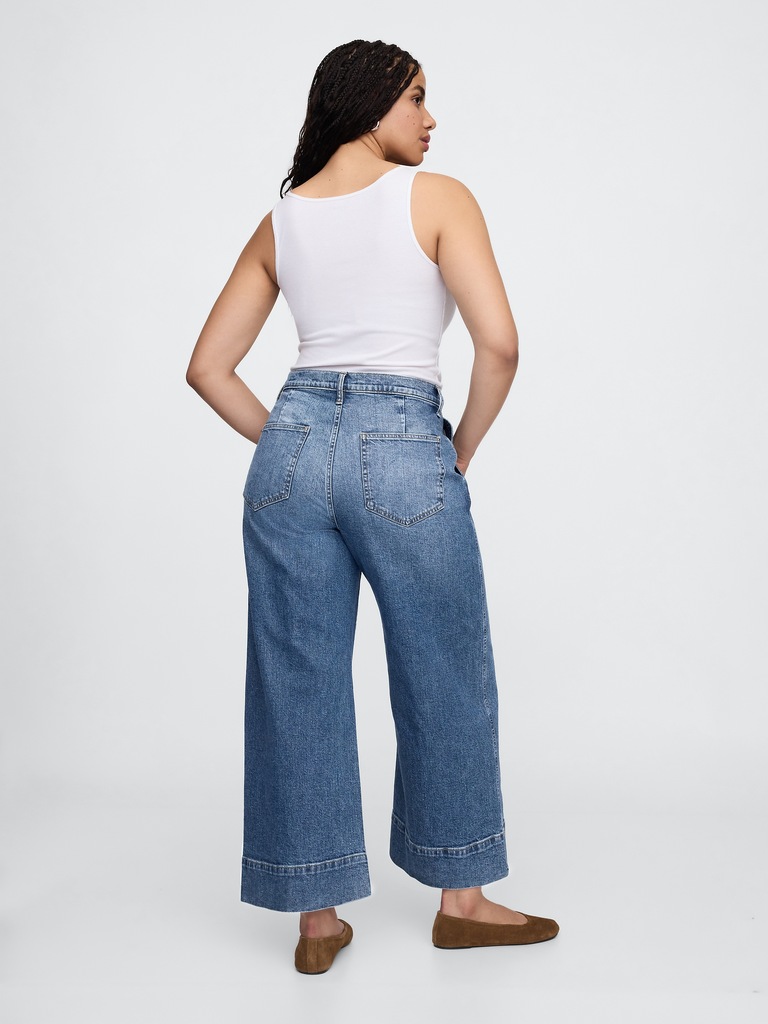 High Rise Wide-Leg Crop Jeans