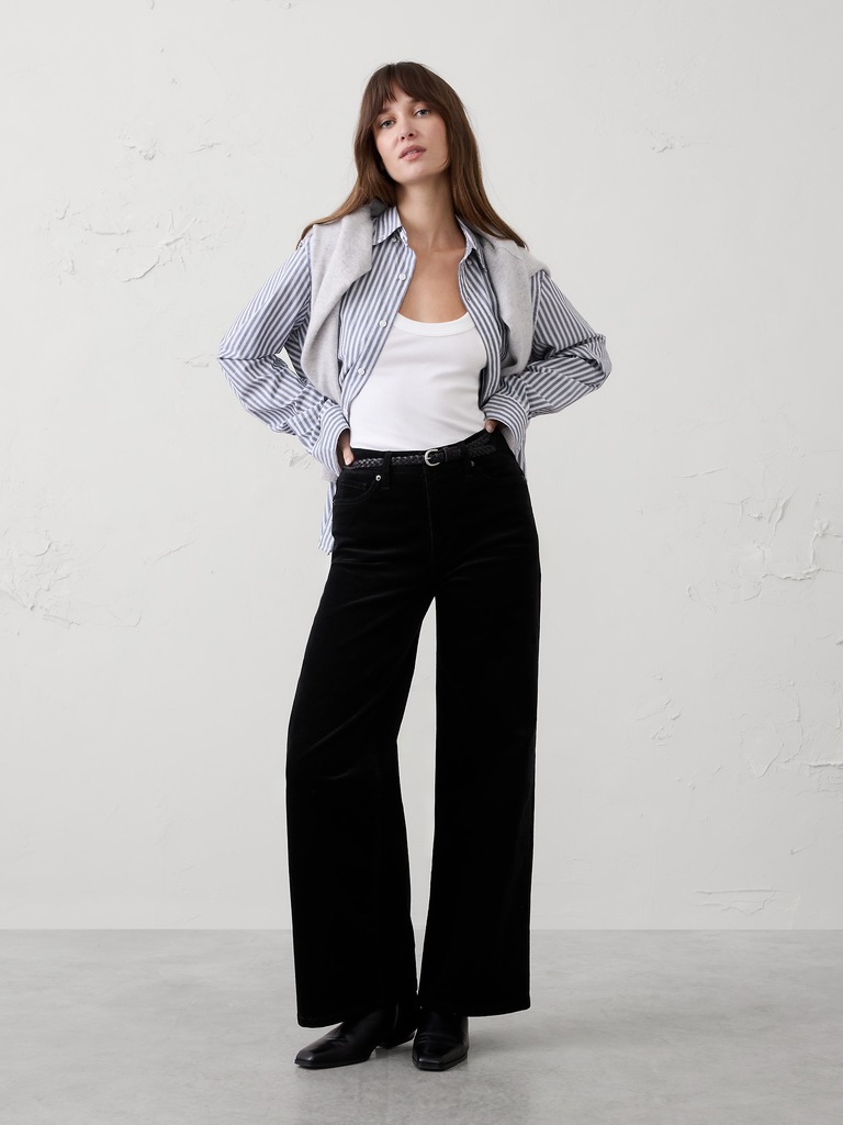 Wide-Leg High-Rise Corduroy Pant