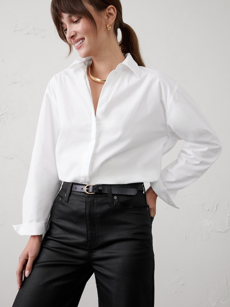 Straight High-Rise Coated Jean