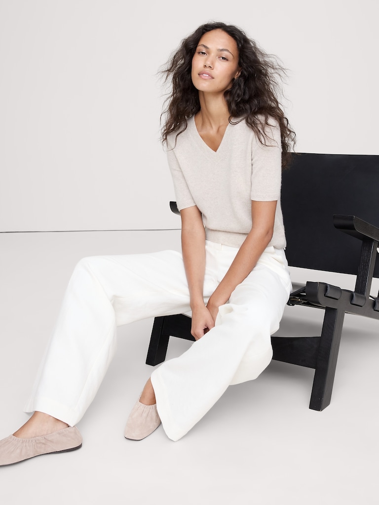 Ruched Suede Ballet Flat