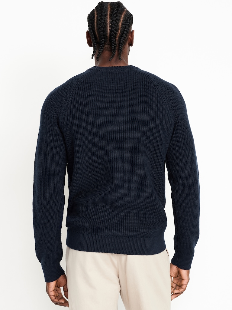 Crew-Neck Shaker-Stitch Sweater
