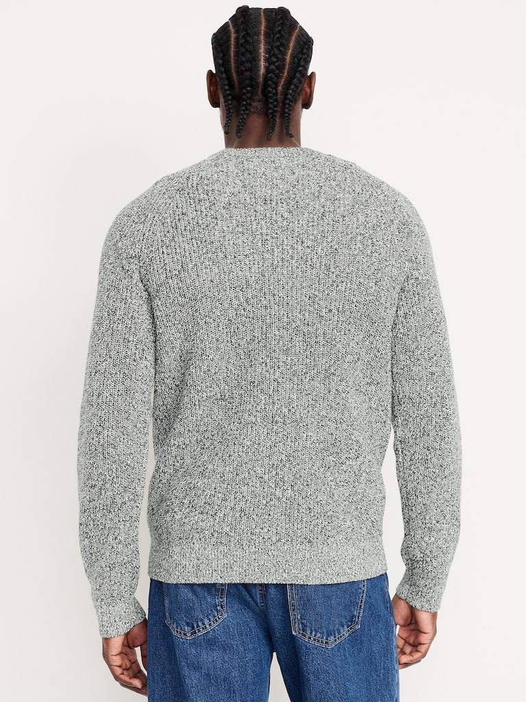 Crew-Neck Shaker-Stitch Sweater