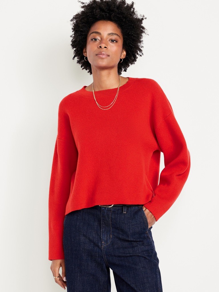 SoSoft Cropped Crew-Neck Sweater