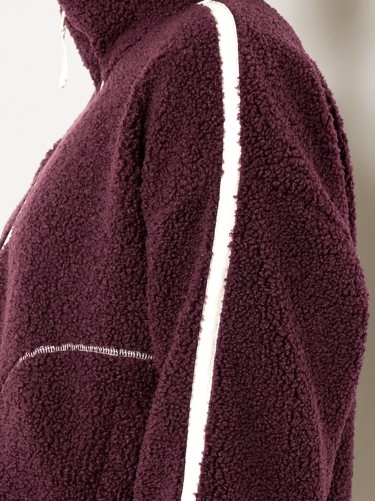 Loose Sherpa Quarter-Zip Pullover