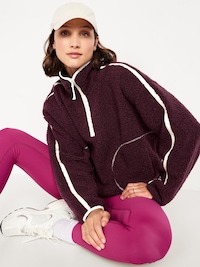 Loose Sherpa Quarter-Zip Pullover