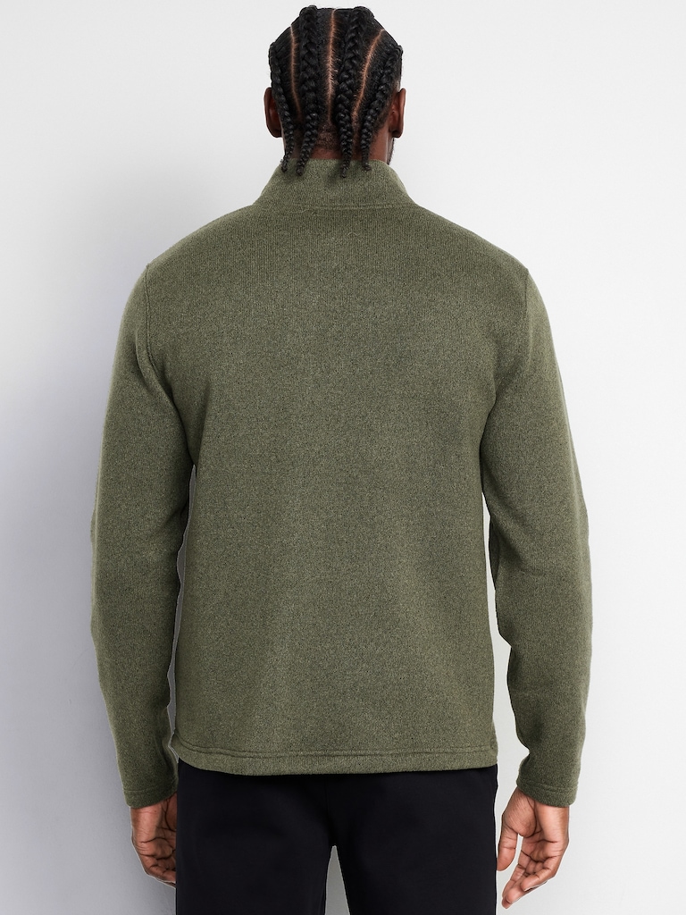 Sweater-Knit Fleece Quarter-Zip Pullover