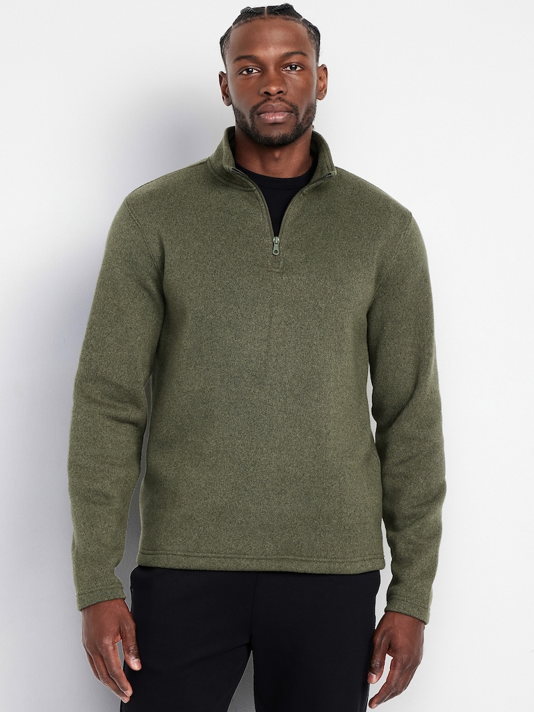 Sweater-Knit Fleece Quarter-Zip Pullover