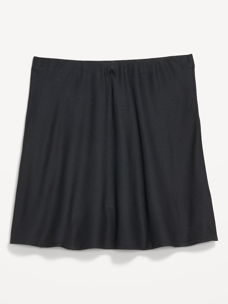 High-Waisted Crepe Flounce Mini Skirt