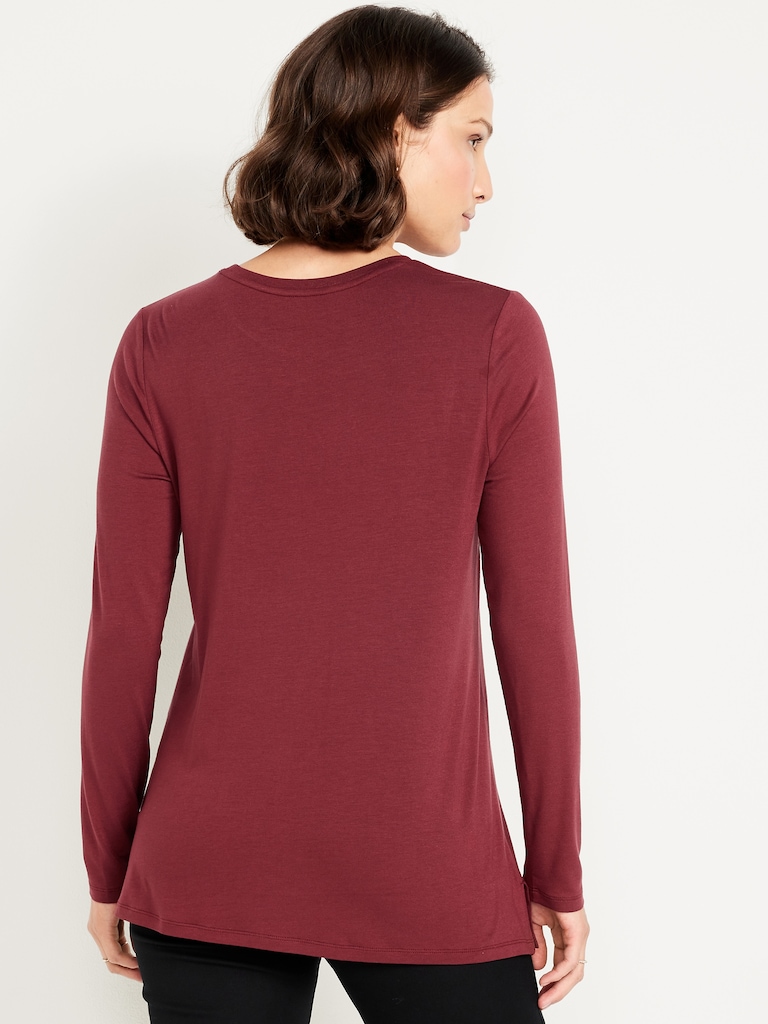 Luxe Long-Sleeve Crew-Neck Tunic