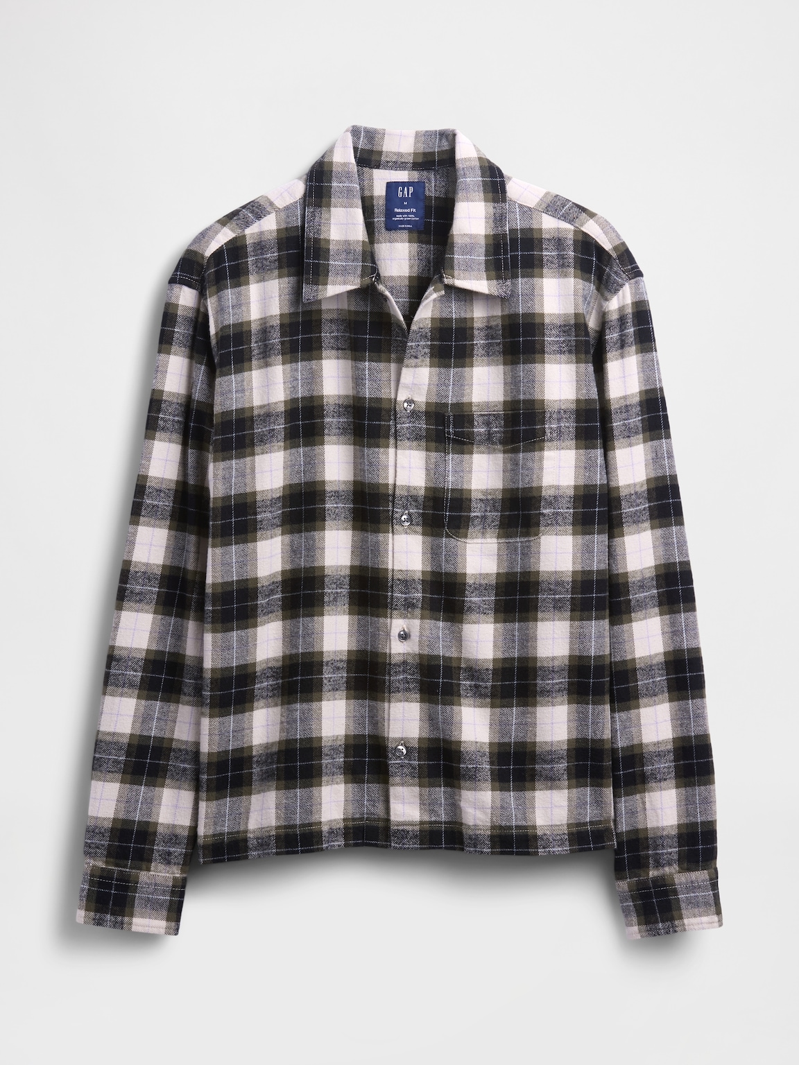 Organic Cotton Relaxed Flannel Shirt
