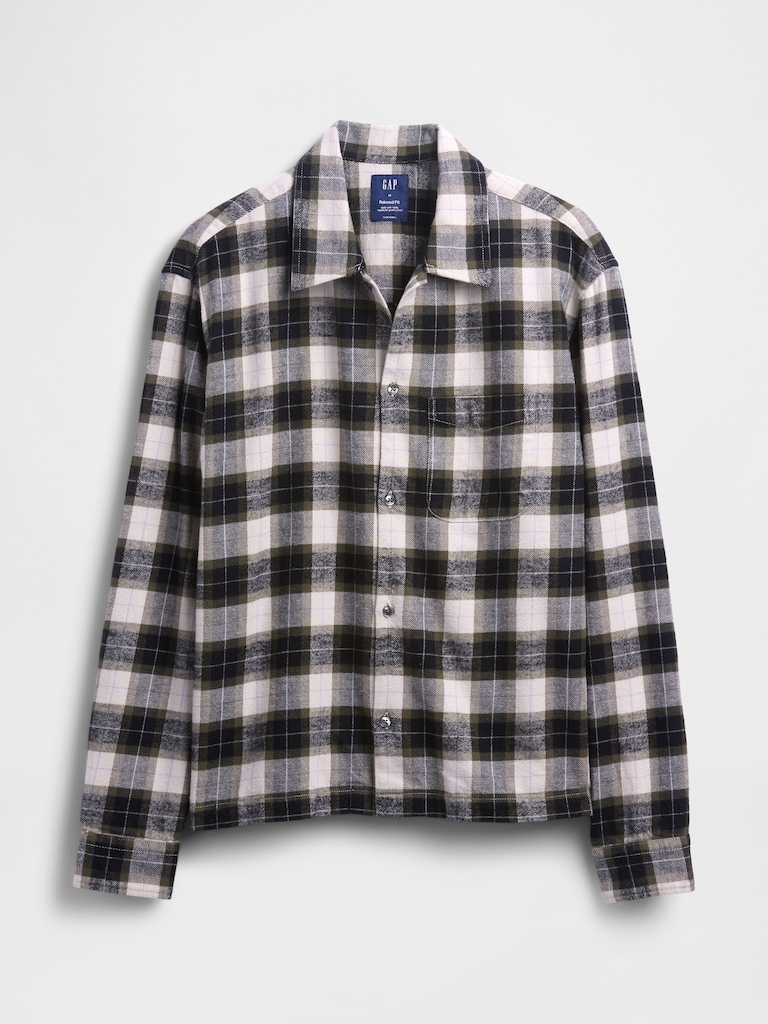 Organic Cotton Relaxed Flannel Shirt