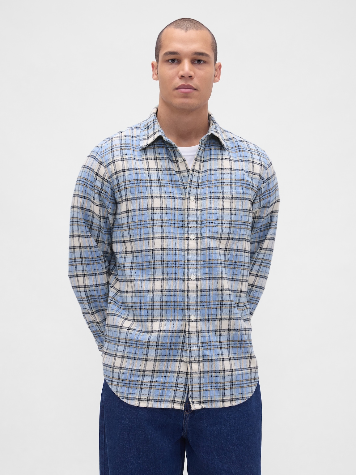 Organic Cotton Relaxed Flannel Shirt