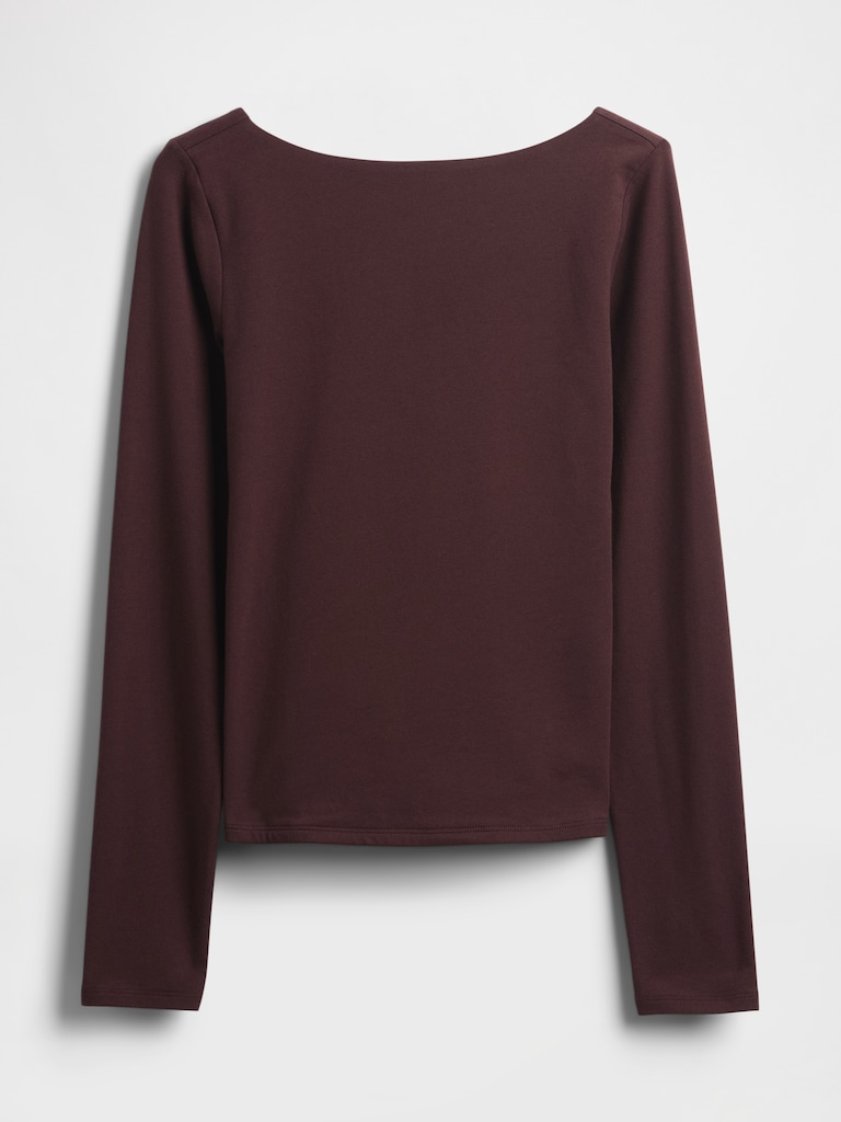 CloseKnit Jersey Boatneck Open-Back T-Shirt