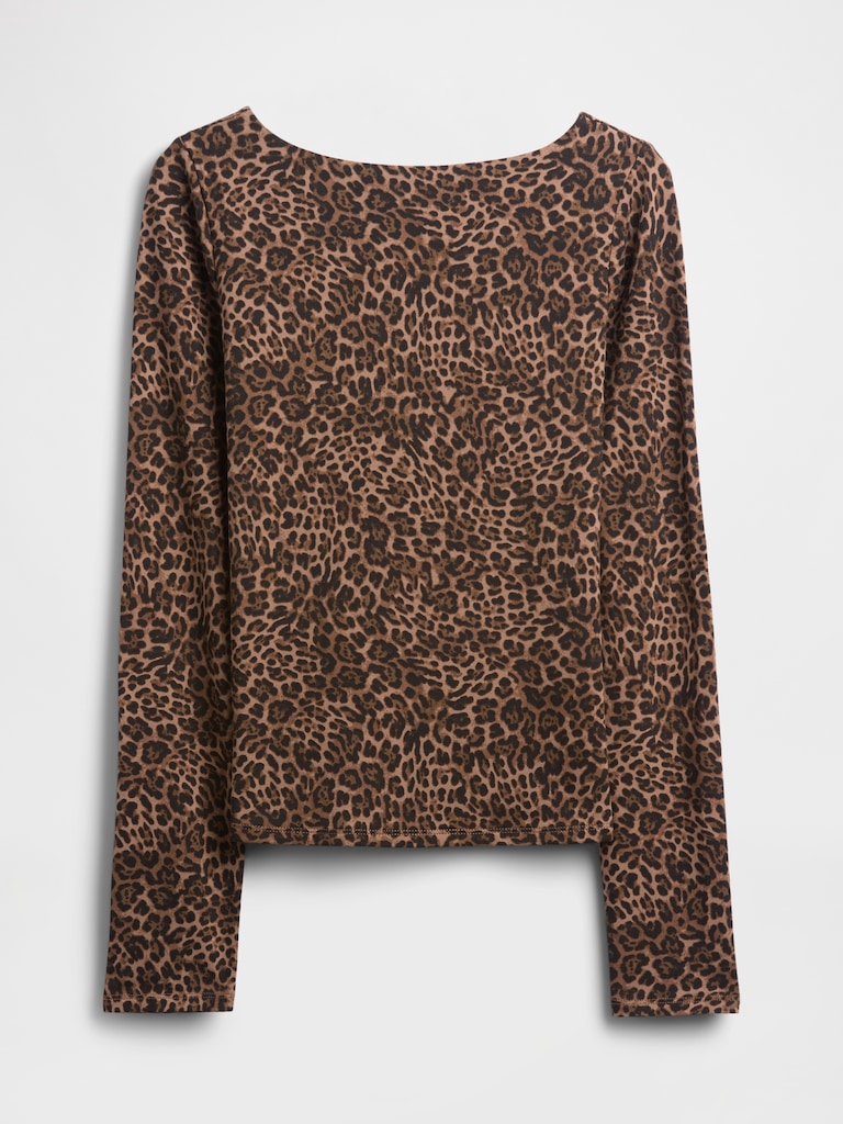 CloseKnit Jersey Boatneck Open-Back T-Shirt