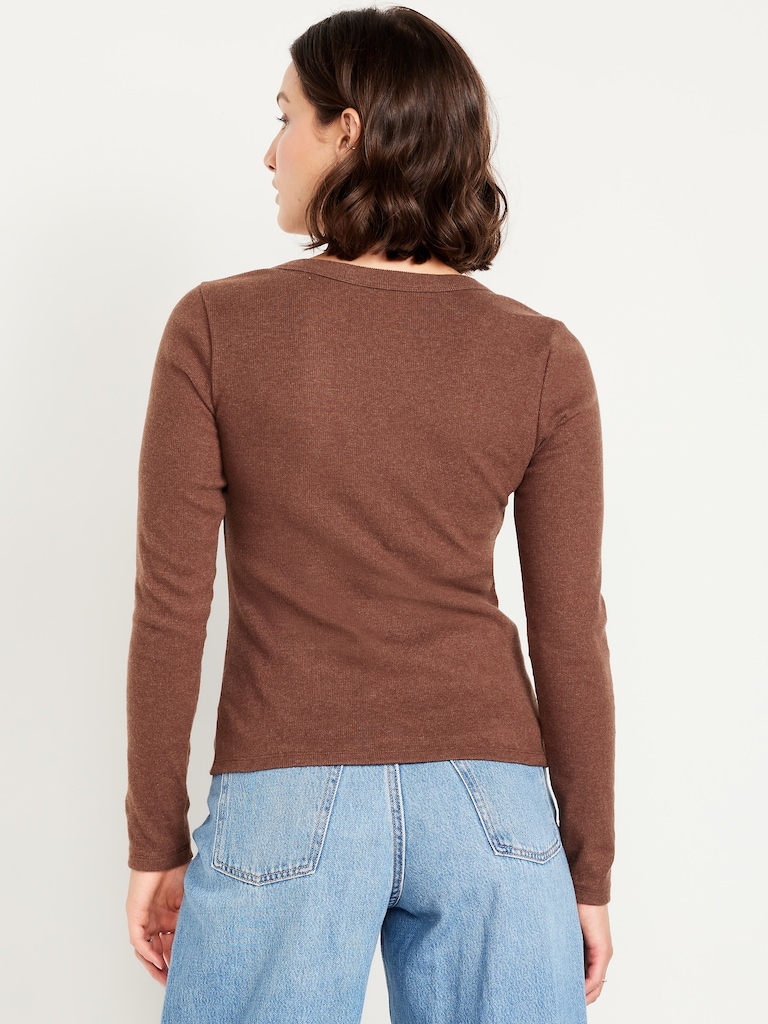 Cozy Snug Long-Sleeve V-Neck T-Shirt