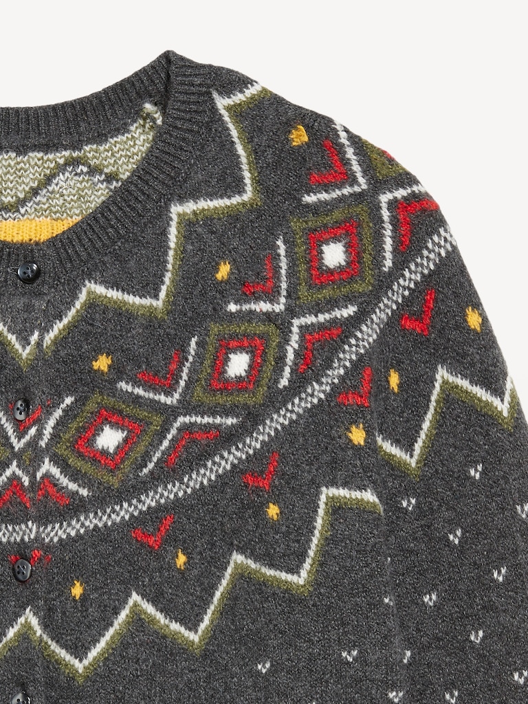 SoSoft Cropped Fair Isle Cardigan Sweater