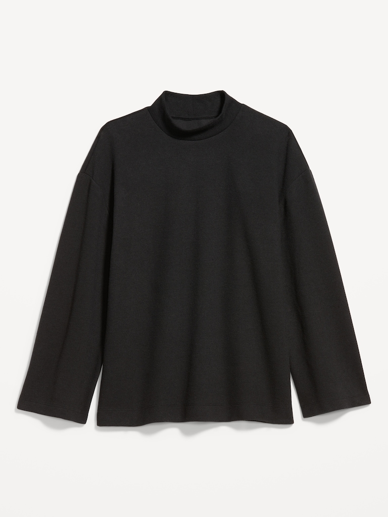 Cozy Mock-Neck Tunic Sweater